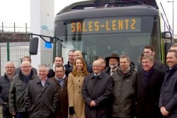 Die feierliche Einweihung des neuen OppCharge-Elektrobussystems in Bertrange (Foto: Volvo Busse)