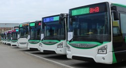Die ersten Iveco Urbanway von insgesamt 210 für Astana, Kasachstan (Foto: Iveco Bus)